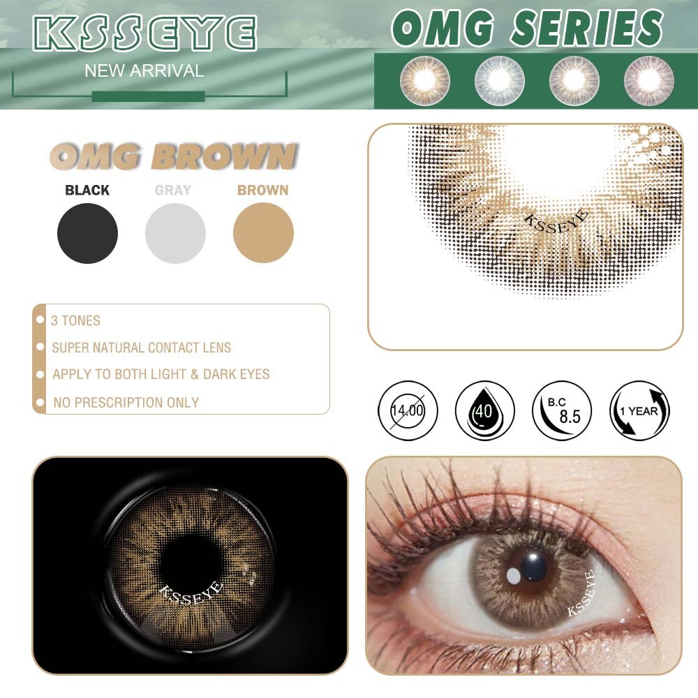 Ksseye 1Pair(2pcs) Taylor OMG Bigbarbie Natural Soft Color Contact lenses For Eyes  Contact lens Beautiful Pupil Cosmetic lens