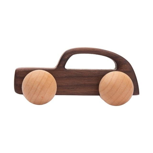 1pc Organic Beech Wooden Car For Babies BPA Free Montessori Toys Wooden Rattle Brain Game Toys Handmade Crafts Gift Child Block