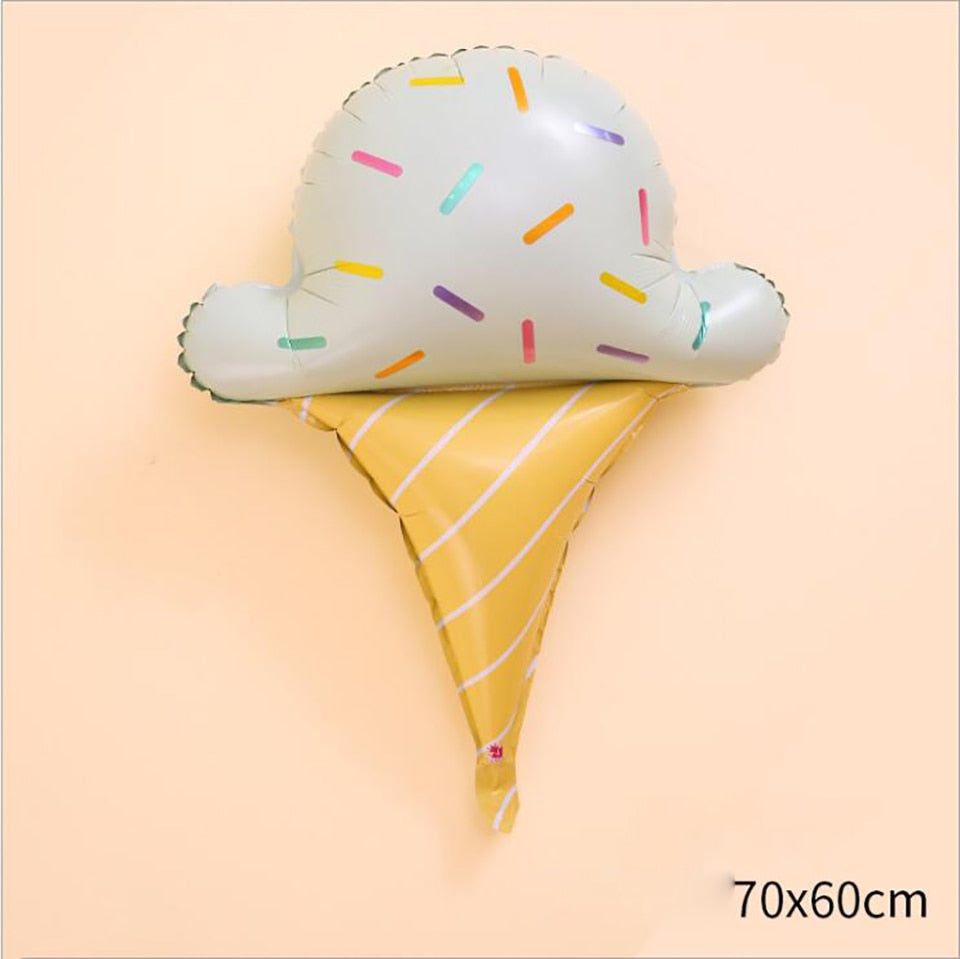 1set Ice Cream Donut Lip Popcorn Candy Foil Balloons Baby Shower Happy Birthday Party Decoration Balloon Boy Girl Kid Cute Toys