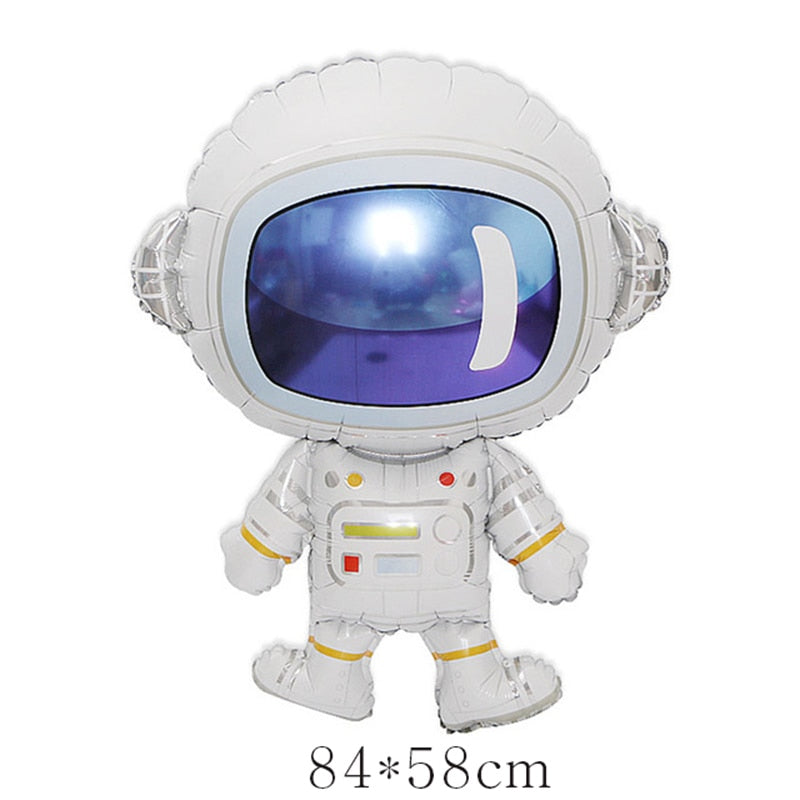 Outer Space Astronaut  Galaxy Themed Balloon Garland Kit Chrome Silver Astronaut Roket Balloon Arch Themed Boys&#39; Birthday Party