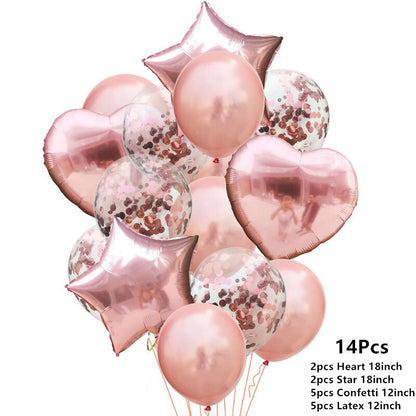 Happy Birthday balloon Letter Alphabe Rose Gold foil balloon wedding party birthday decoration adult kids helium party balloon