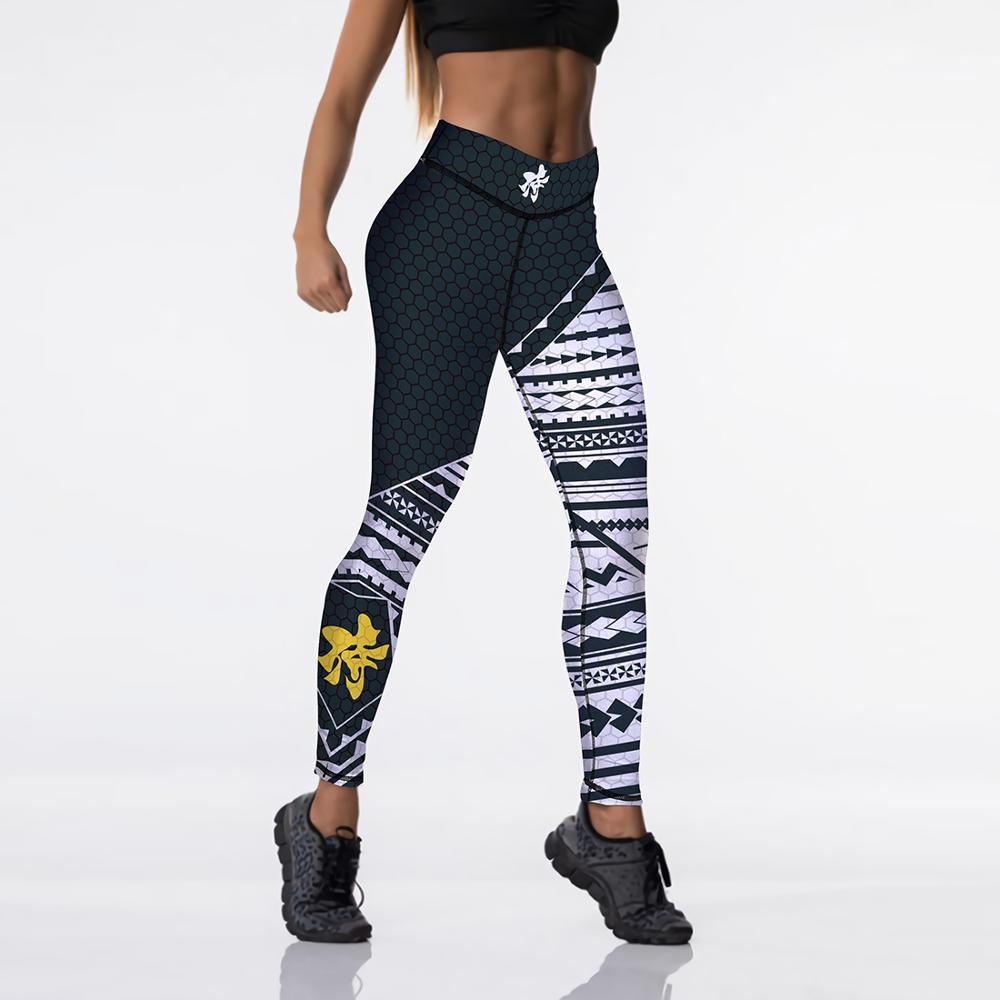 Qickitout 12%spandex Sexy High Waist Elasticity Women Digital Printed Leggings Push Up Strength Pants