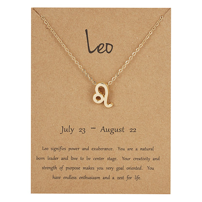 New Constellation Zodiac Sign Necklaces Jewelry for Women Girls Designed 12 Horoscope Taurus Aries Leo Necklaces Jewelry Gifts