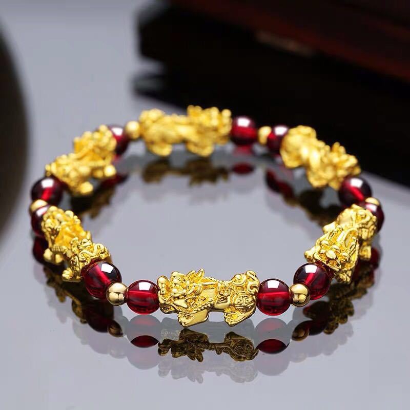 Feng Shui Men&#39;s Lucky Prayer Beads Bracelet for Men Women Wristband Gold Color Pixiu Wealth and Good Luck Changing Bracelets