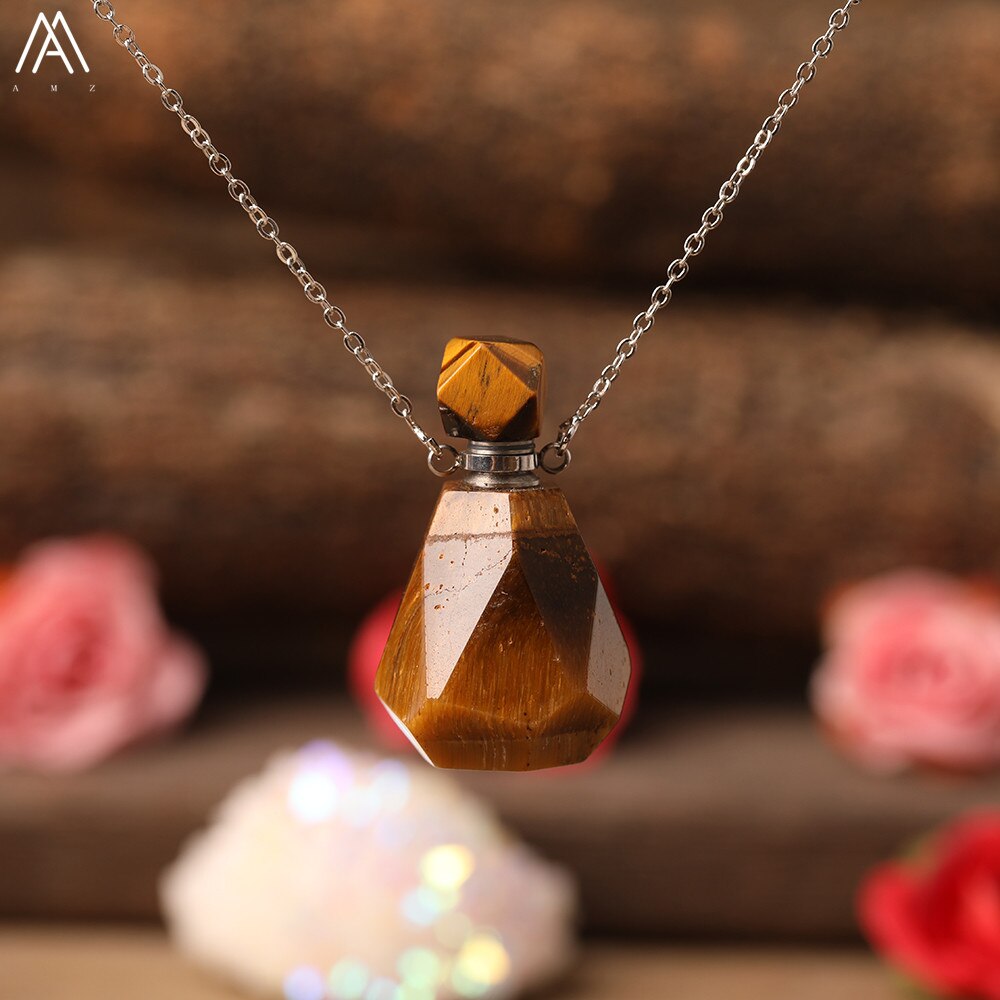 Natural Purple Agates Smoky Color Quartz Rainbow Fluorite Stone Gold Perfume Bottle Pendant For Necklace Making Women Jewelry