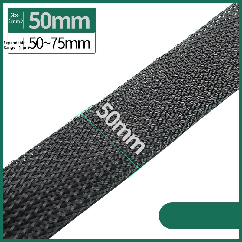 Dropship 1/5/10/50/M Black Insulated Braid Sleeving 4/6/8/10/12/14/20/25mm Tight PET Wire Cable Gland Protection Cable Sleeve