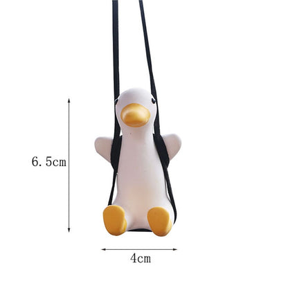 Gypsum Cute Anime Car Accessorie Swing Duck Pendant Auto Rearview Mirror Ornaments Birthday Gift Couple Accessorie Car Fragrance