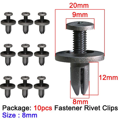 10~ 50pcs Car 6mm Hole Plastic Rivets Fastener Push Clip Black Auto Vehicle Door Trim Panel Retainer Fastener Clips For Toyota