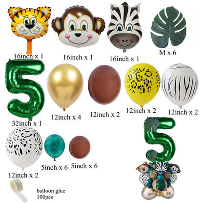 Wild One Birthday Party Decor Animal Tableware Set Balloon Arch Garland Safari Jungle Decoration Baby Shower 1st Birthday Boy