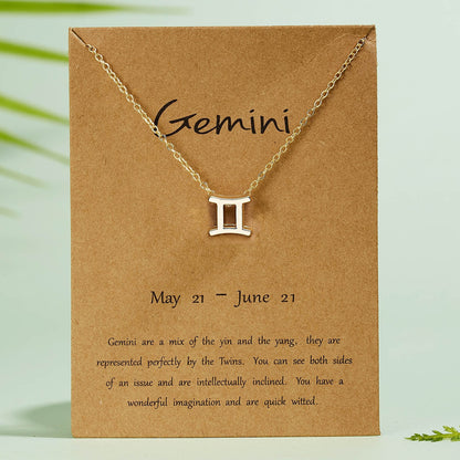 12 Zodiac Horoscope Female Star Sign Constellation Pendant Gold Chain Leo Choker Necklaces for Women Jewelry Collier