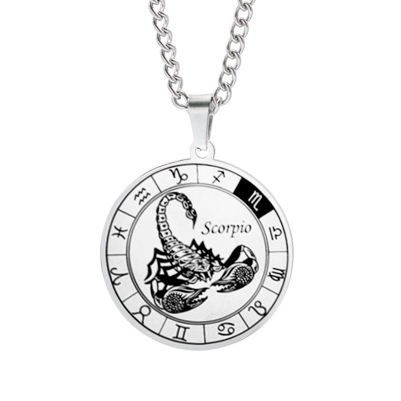 VNISTAR 316 Stainless Steel Zodiac Pendant Necklace Wholesale Men Women Horocope Jewelry Dropshipping Never Fade Constellation