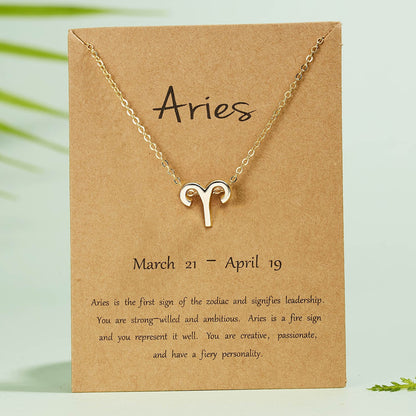 New Constellation Zodiac Sign Necklaces Jewelry for Women Girls Designed 12 Horoscope Taurus Aries Leo Necklaces Jewelry Gifts