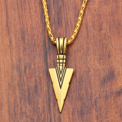 Men&#39;s  Design Metal Black Long Necklace  Arrow Pendant Jewelry Chain Hip Hop Punk Rock Necklace Jewelry Gift For Couple