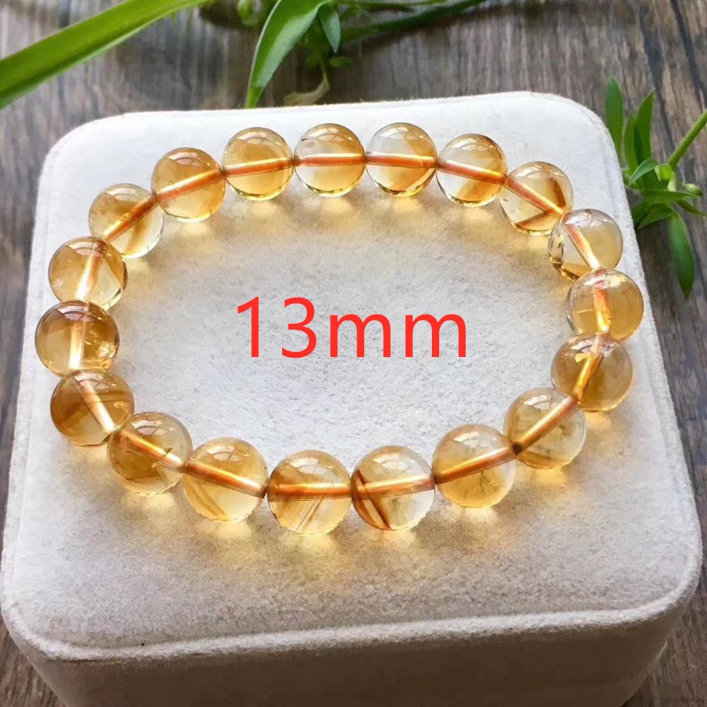 Genuine Natural Citrine Yellow Gemstone Round Beads Bracelet 8mm 9mm 10mm 11mm 12mm Brazil Wealthy Stone Women Men AAAAA