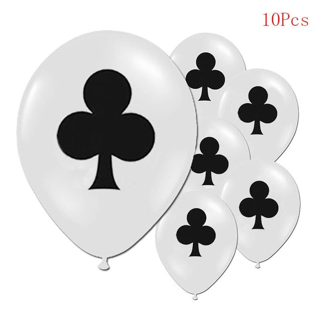 Casino Theme Decoration Playing Card Disposable Tableware Poker Las Vegas Party Decoration Balloon Game Night Magic Party Supply