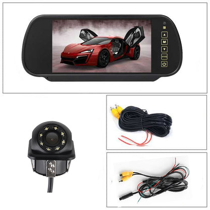 Reverse Parking System 7 inch TFT LCD Screen Car Monitor Rearview Backup Mirror with Night Vision Rearview Camera