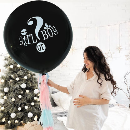 1pc 36inch Boy or Girl Balloon Black Latex Ballon with Confetti Gender Reveal Globos Baby Shower Gender Reveal Party Decoration