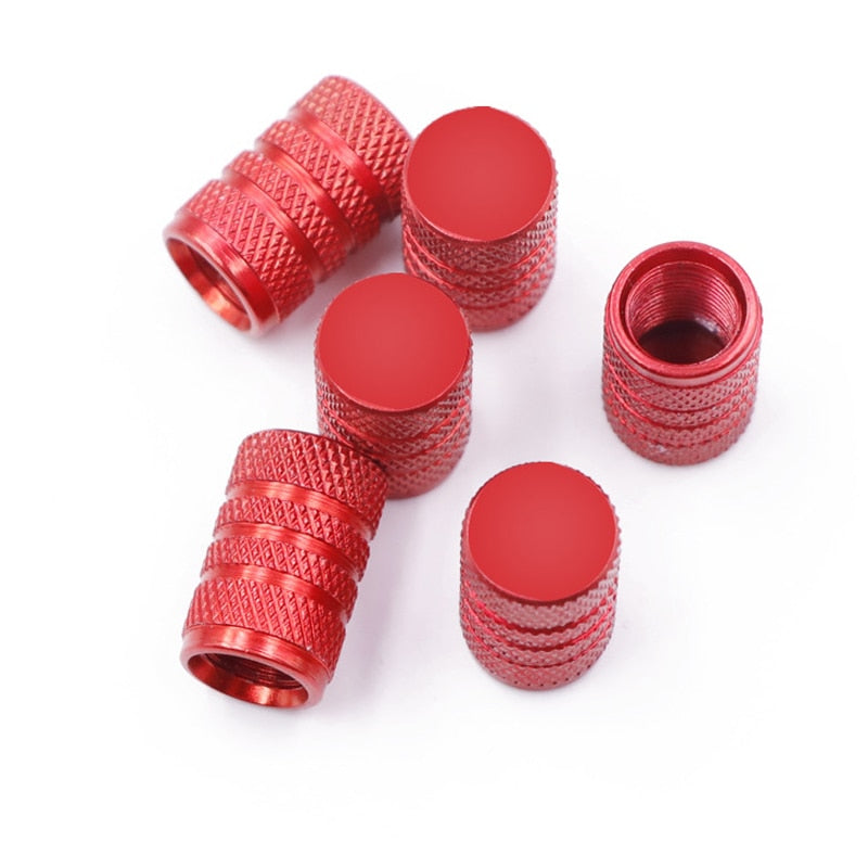 4PCS Car Tire Valve Stems Caps Knurling Style Tire Valve Cap Aluminum Tire Wheel Stem Air Valve Cap Dustproof Wheel Tire Cover