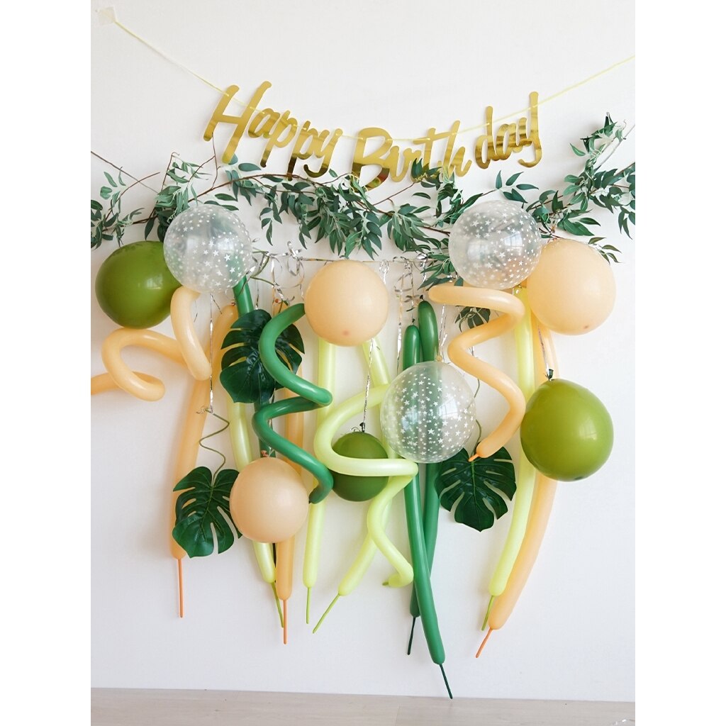 Kids Birthday Party Balloon Garland Green Balloon Banner Baby Shower Happy Birthday Balloon Kit