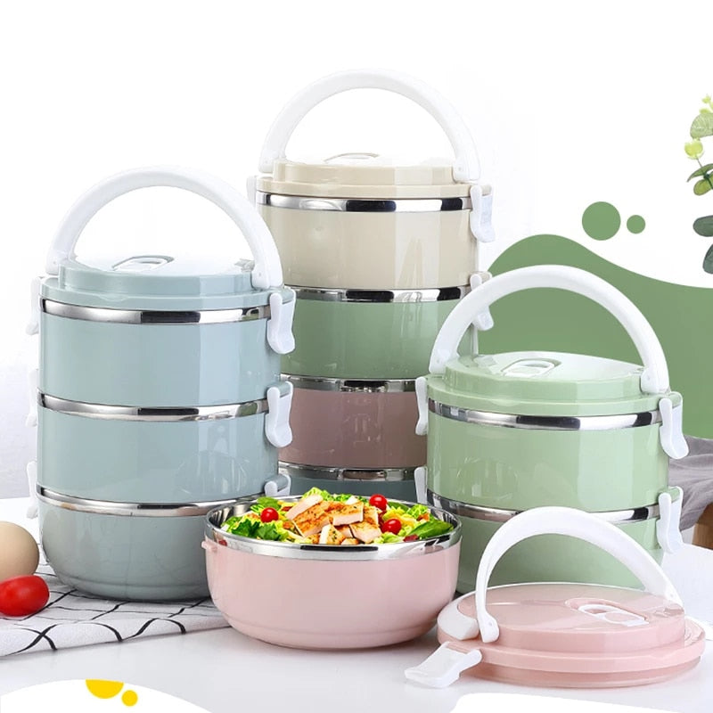 Multi-Layer Stainless Steel  Lunch Box Food Portable Thermal  Lunchbox Picnic Office Kids  Workers School Japanese Bento