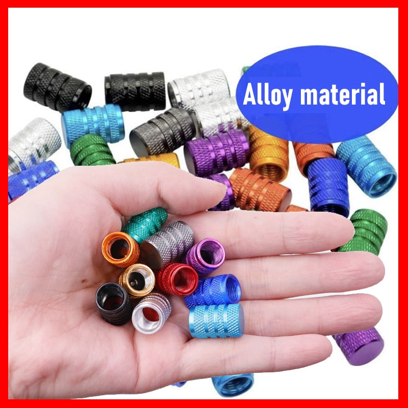 4PCS Car Tire Valve Stems Caps Knurling Style Tire Valve Cap Aluminum Tire Wheel Stem Air Valve Cap Dustproof Wheel Tire Cover