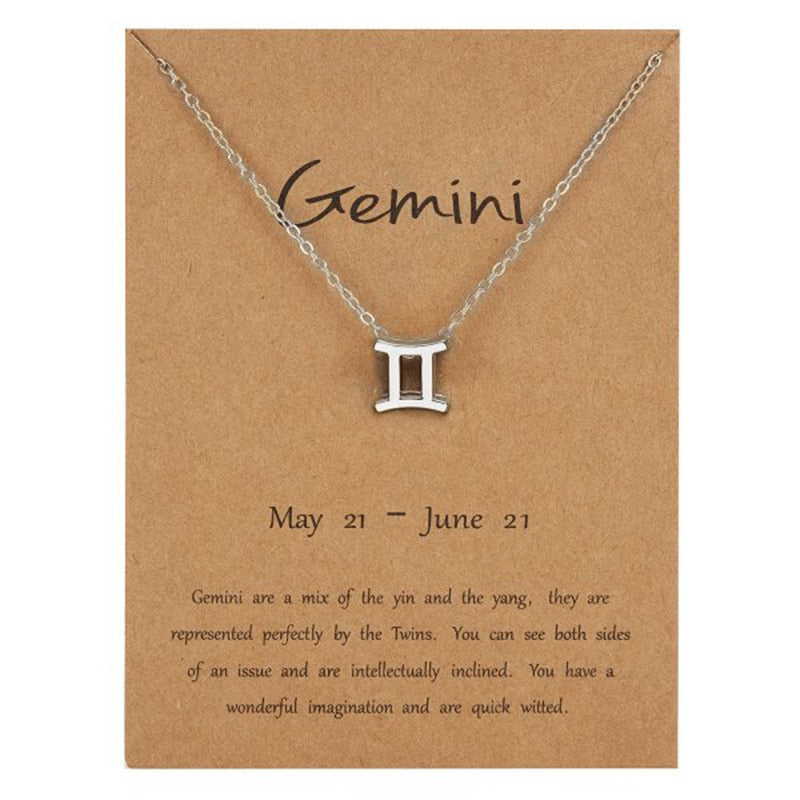 12 Zodiac Horoscope Female Star Sign Constellation Pendant Gold Chain Leo Choker Necklaces for Women Jewelry Collier