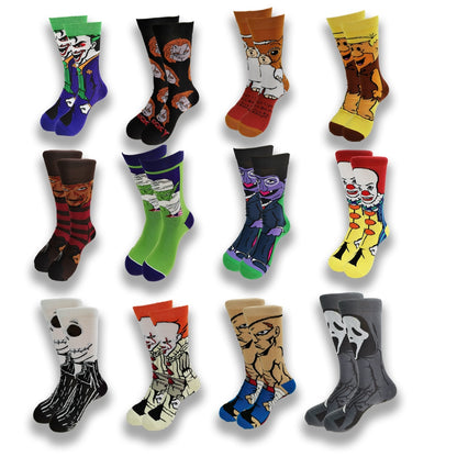 A Pair of Autumn and Winter High Quality Cartoon Socks Men Hip-Hop Street Soft and Comfortable Socks Skateboard Crew