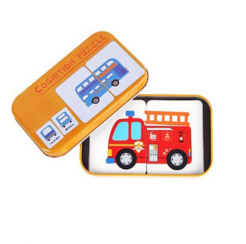 Portable Montessori Toy Puzzle Card Kids Cognition Early Educational Toys Match Game Child Preschool Learing Pocket Flash Card