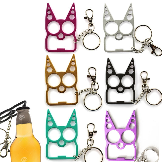 Multifunction Cute Cat Outdoor Tools Opener Screwdriver Keychain Outdoor Gadgets Zinc Alloy Bottle Opener Camping Travel Tools