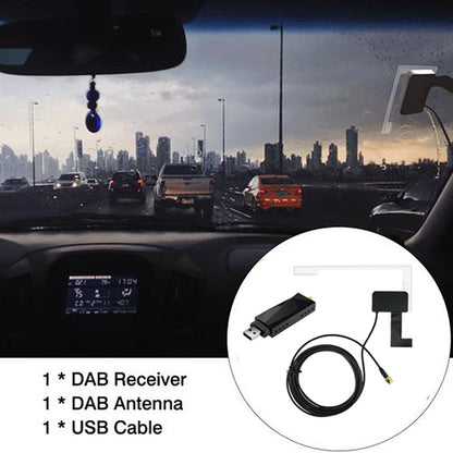 Dab Radio Receiver In Car Antenna Digital DAB+ Adapter Tuner Box Audio USB Amplified Loop Antenna Android Decoding Radio Receive