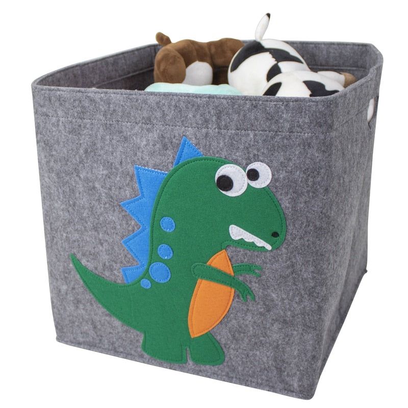 2022 New Cube Folding Thickened Felt Fabric Storage Box For Cartoon Toys Organizer Home Laundry Basket Clothes Storage Basket