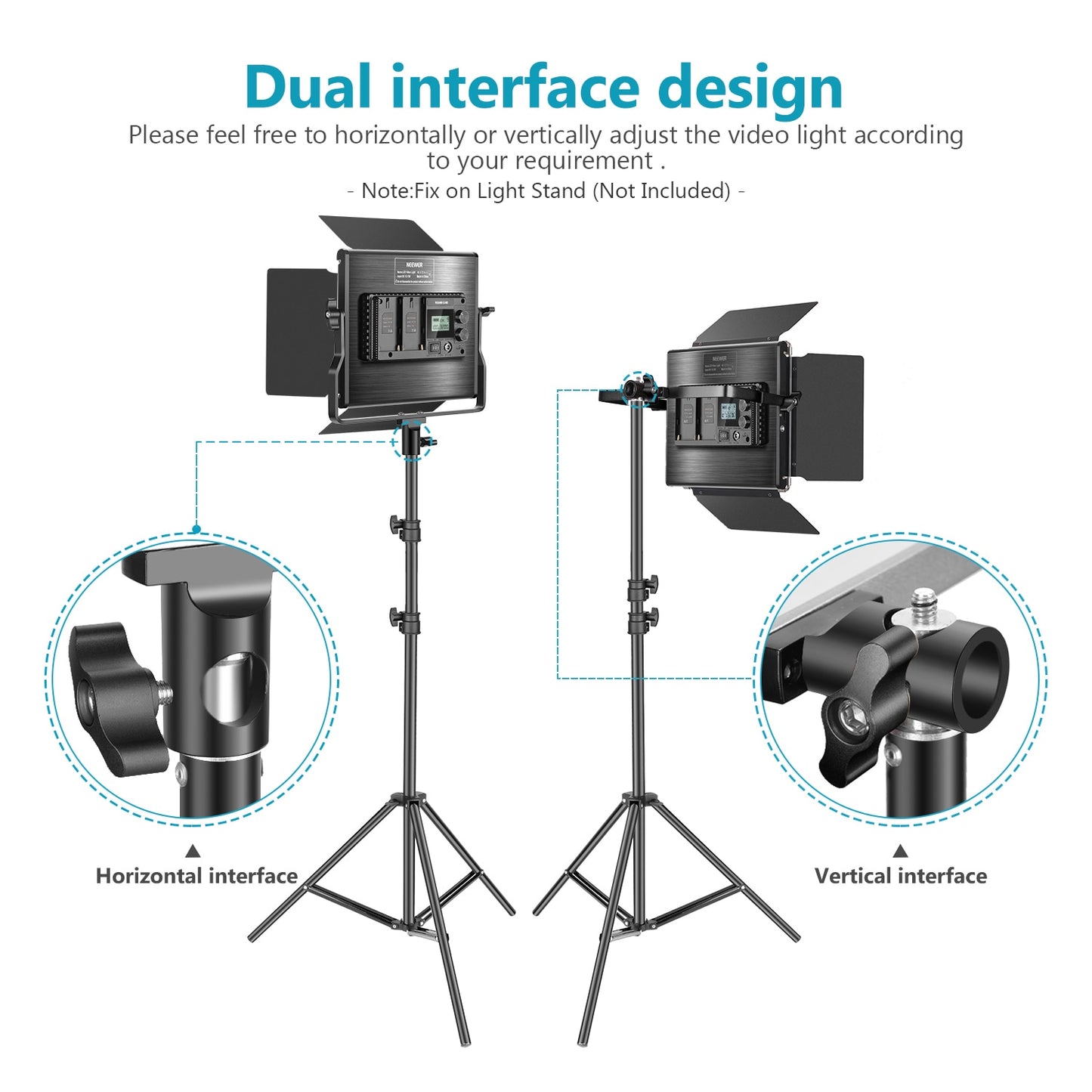 Neewer 2 Packs 660 LED Video Light Kit,Dimmable LED Panel with 2.4G Wireless Remote Light Stand for Portrait Product Photography