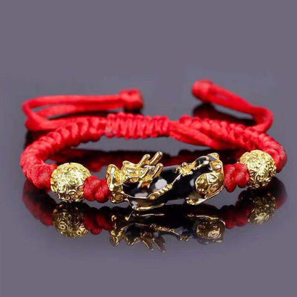 Feng Shui Men's Lucky Prayer Beads Bracelet for Men Women Wristband Gold Color Pixiu Wealth and Good Luck Changing Bracelets