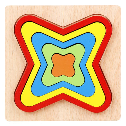 Wooden Geometric Shape Puzzle Kids Montessori Toys Educational Shape Cognition Children Jigsaw Puzzle Board Learning Sensory Toy