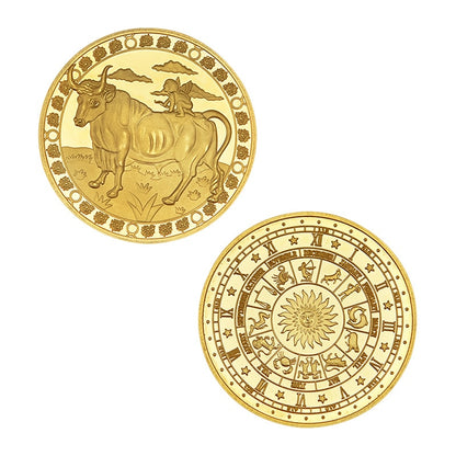 Creative Twelve Constellations Zodiac Coin Challenge Golden Plated Commemorative Coins Set Home Decor Crafts Art Collection Gift