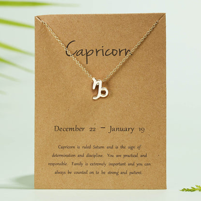 12 Zodiac Horoscope Female Star Sign Constellation Pendant Gold Chain Leo Choker Necklaces for Women Jewelry Collier