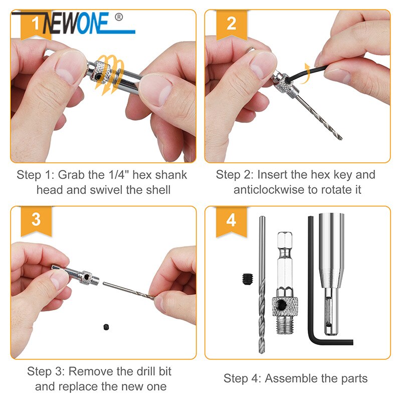 Core Drill Bit Set Hole Puncher Hinge Tapper for Doors Self Centering Woodworking Power Tools furadeira