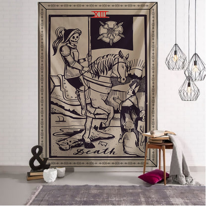 Myth Illustration Style Tarot Tapestry Creative Dark Witchcraft Room Headboard Arras Carpet Astrology Blanket Home Decoration