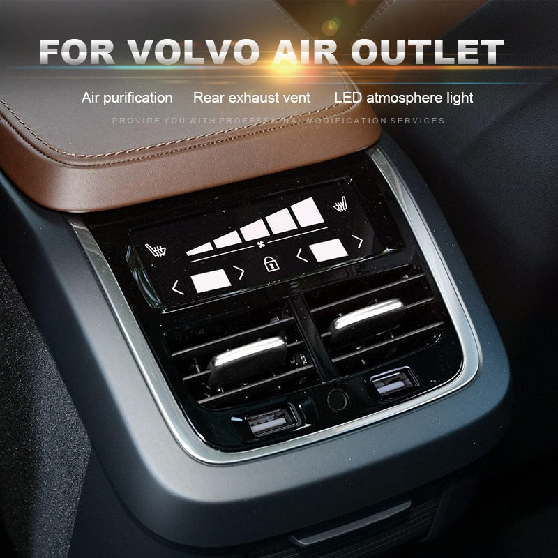 car Accessorie for volvo XC60 XC90 S60 V60 V90 S90 V60CC rear exhaust air outlet purification LED atmosphere lamp USB charging