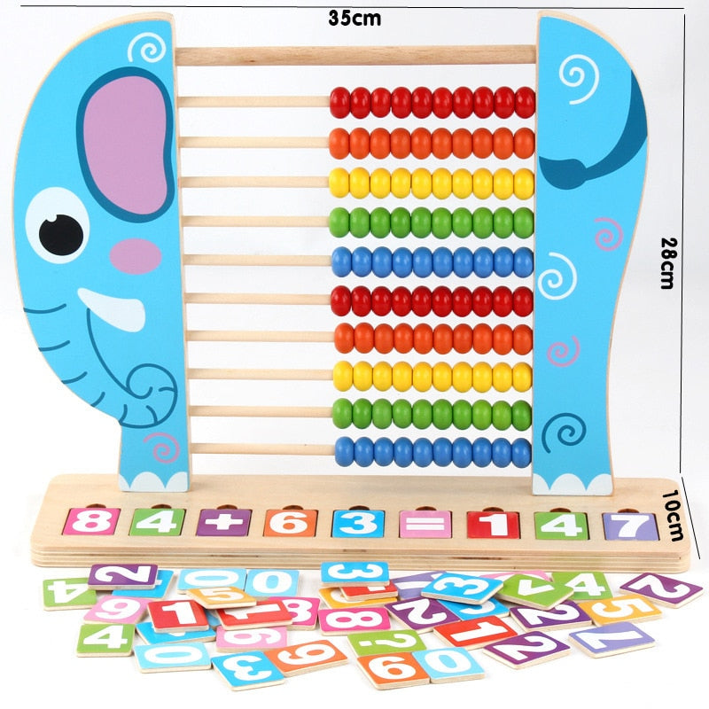 Wooden Montessori Math Toys Multifunction Abacus Toys Around Beads Early Learn Teaching Aids Educational Toys For Children Gift