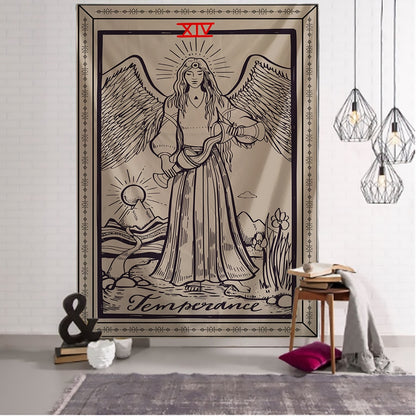 Myth Illustration Style Tarot Tapestry Creative Dark Witchcraft Room Headboard Arras Carpet Astrology Blanket Home Decoration