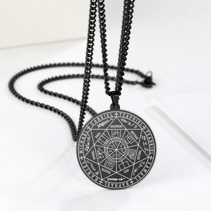 Dawapara 7 Archangels Sigil Charm Necklaces Pentacle Magic Mascot Amulet Lucky Protection Supernatural Talisman Necklace