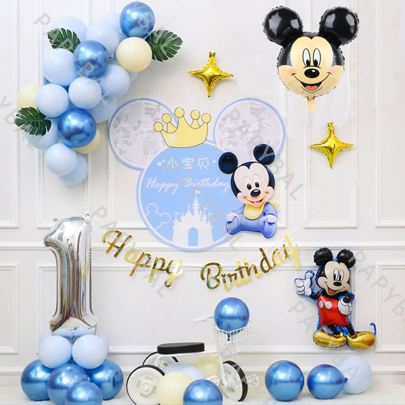 1Set Mickey Mouse Party Balloons Set Arch Garland Kit For Birthday Wedding Decoration Supplies Kids Gifts Baby Shower Globos