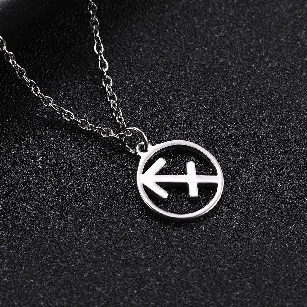 Skyrim Zodiac Libra Leo Pendant Necklace Women Sagittarius Taurus Cancer Virgo Stainless Steel 12 Constellation Necklaces Gift