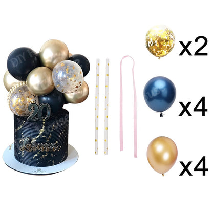 10pcs/Set 5 Inch Balloon Cake Topper Rose Gold Balloon Cake Toppers for Baby Shower Birthday Party Wedding Decorations