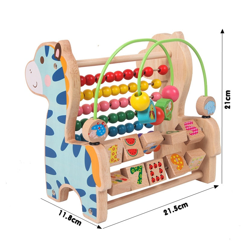 Wooden Montessori Math Toys Multifunction Abacus Toys Around Beads Early Learn Teaching Aids Educational Toys For Children Gift