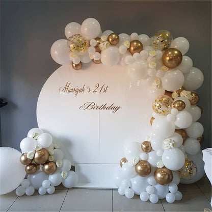 98pcs White Balloons Garland Arch Kit Confetti Metallic Gold Pastel Latex Balloon Baby Shower Birthday Graduation Party Decor