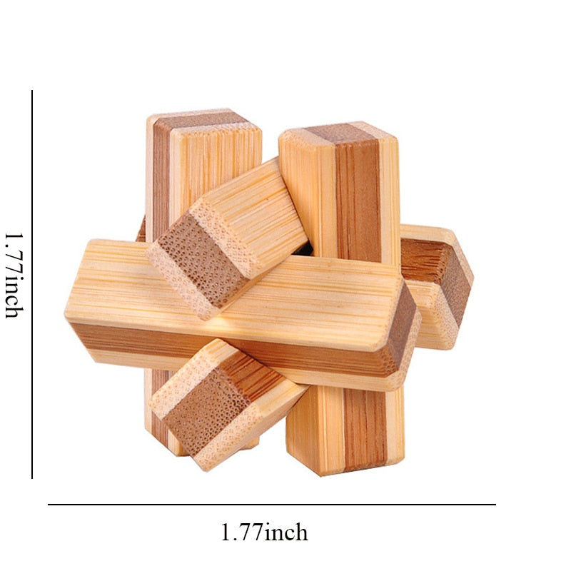 Wooden Kong Ming Lock Lu Ban Lock IQ Brain Teaser Educational Toy for Kids Children Montessori 3D Puzzles Game Unlock Toys Adult