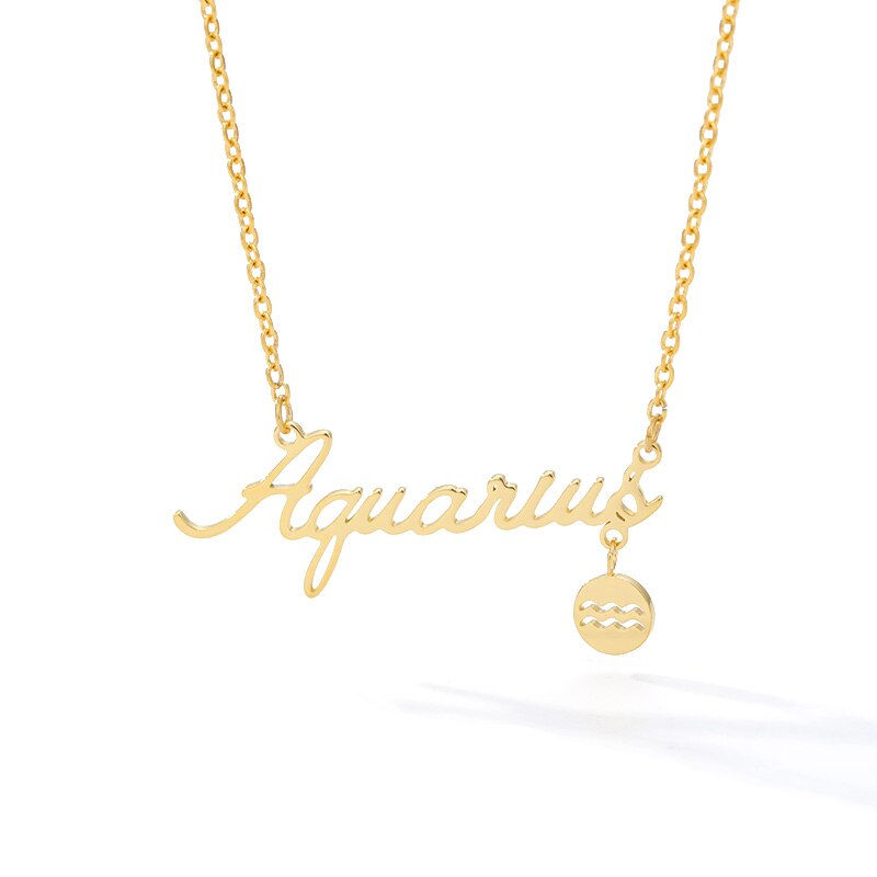 Twelve Constellation Zodiac Necklaces for Women Tiny Letter Choker Necklaces Scorpio Leo Libra Taurus Virgo Gemini Sagittarius