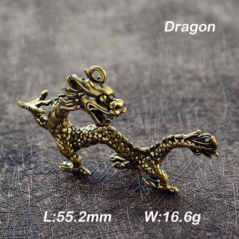 Brass Animal Statue Ornament Chinese Zodiac Rat Ox Tiger Rabbit Dragon Snake Horse Sheep Monkey Chicken Dog Pig Office Desk Deco